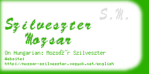 szilveszter mozsar business card